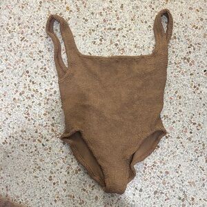 Hunza G Brown One Piece Swimsuit